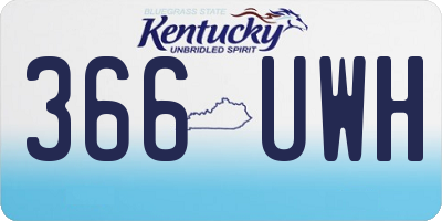 KY license plate 366UWH