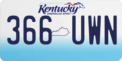 KY license plate 366UWN