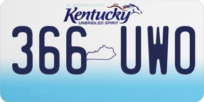 KY license plate 366UWO