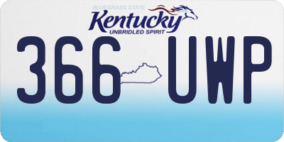 KY license plate 366UWP