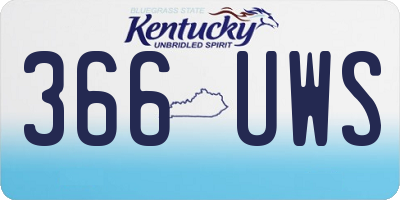 KY license plate 366UWS