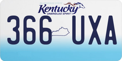 KY license plate 366UXA