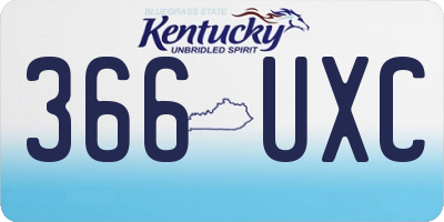 KY license plate 366UXC