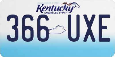 KY license plate 366UXE