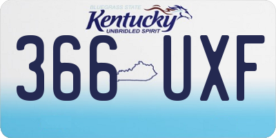 KY license plate 366UXF