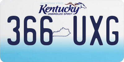 KY license plate 366UXG