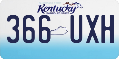 KY license plate 366UXH