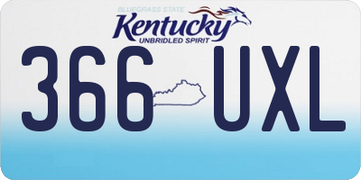 KY license plate 366UXL