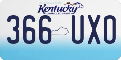 KY license plate 366UXO