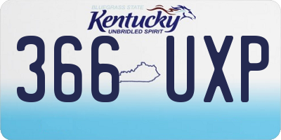 KY license plate 366UXP
