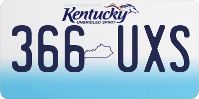 KY license plate 366UXS