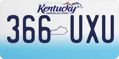 KY license plate 366UXU