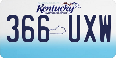 KY license plate 366UXW
