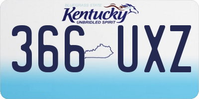 KY license plate 366UXZ