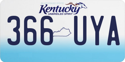 KY license plate 366UYA