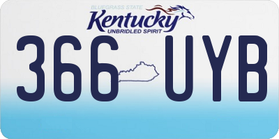 KY license plate 366UYB