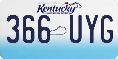 KY license plate 366UYG