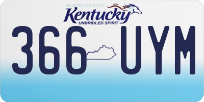 KY license plate 366UYM