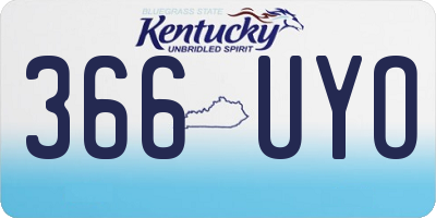 KY license plate 366UYO