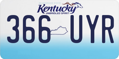KY license plate 366UYR