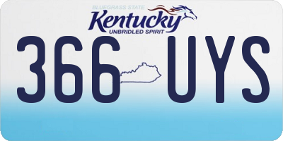 KY license plate 366UYS