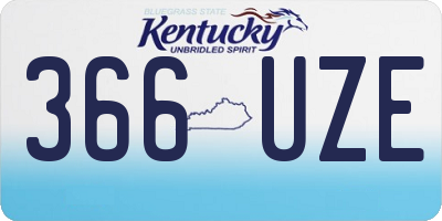 KY license plate 366UZE