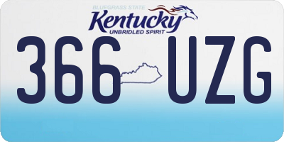 KY license plate 366UZG