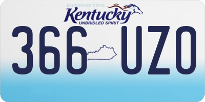 KY license plate 366UZO