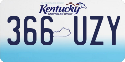 KY license plate 366UZY