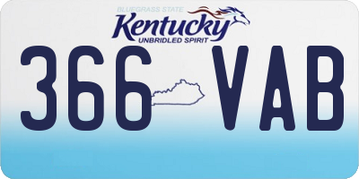 KY license plate 366VAB