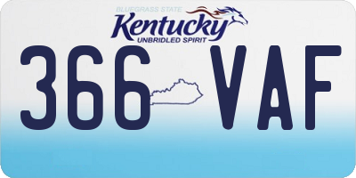 KY license plate 366VAF