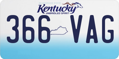 KY license plate 366VAG