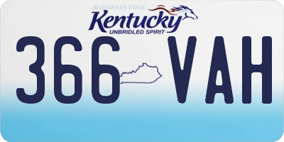 KY license plate 366VAH