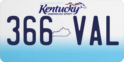 KY license plate 366VAL