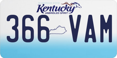 KY license plate 366VAM