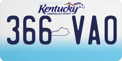 KY license plate 366VAO