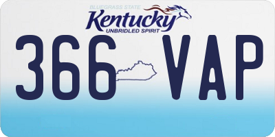 KY license plate 366VAP