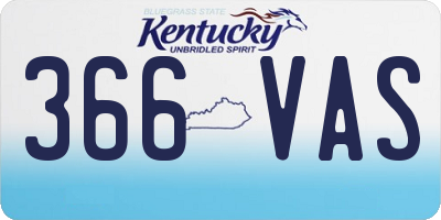 KY license plate 366VAS