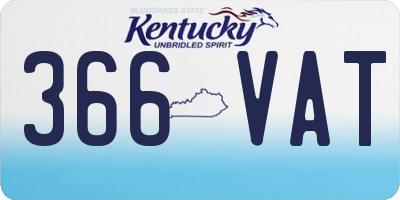 KY license plate 366VAT