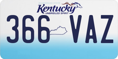 KY license plate 366VAZ