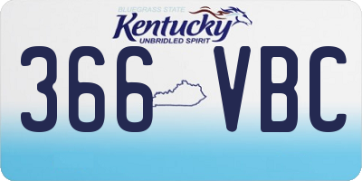 KY license plate 366VBC