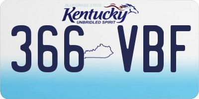 KY license plate 366VBF