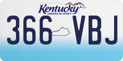 KY license plate 366VBJ