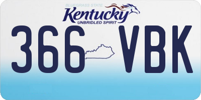 KY license plate 366VBK