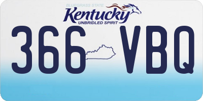 KY license plate 366VBQ