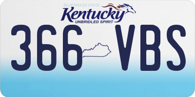 KY license plate 366VBS