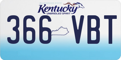 KY license plate 366VBT