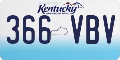 KY license plate 366VBV