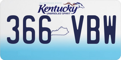 KY license plate 366VBW