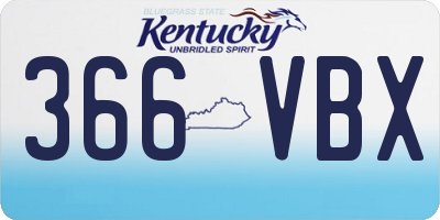 KY license plate 366VBX